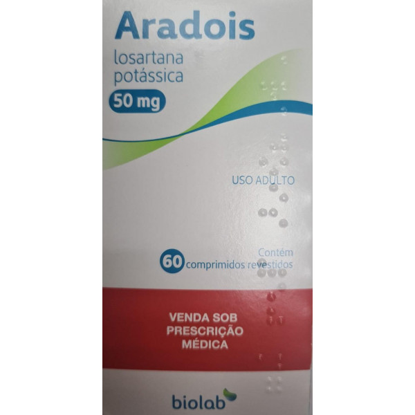 Aradois - Losartana Potássica - 50 mg - 60 comprimidos
